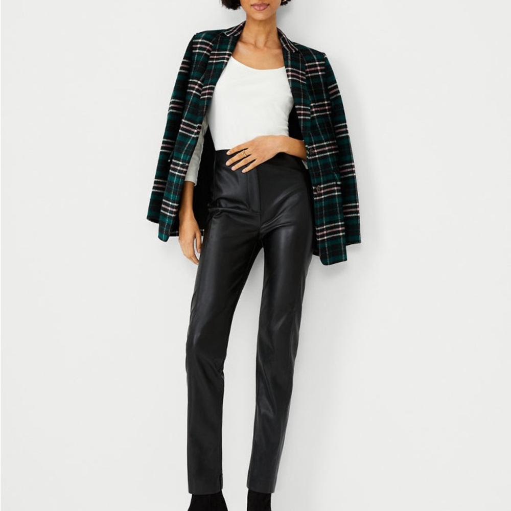 Ann Taylor Straight Leg Leather Pants